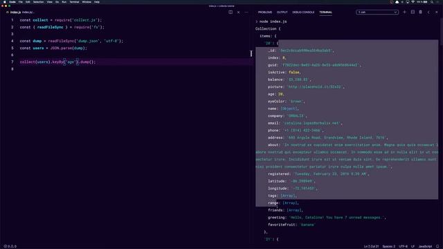 Sorting and grouping data with Collect.js смотреть онлайн