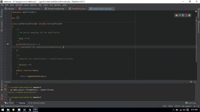 Authorization with Policy: Forum website in laravel смотреть онлайн