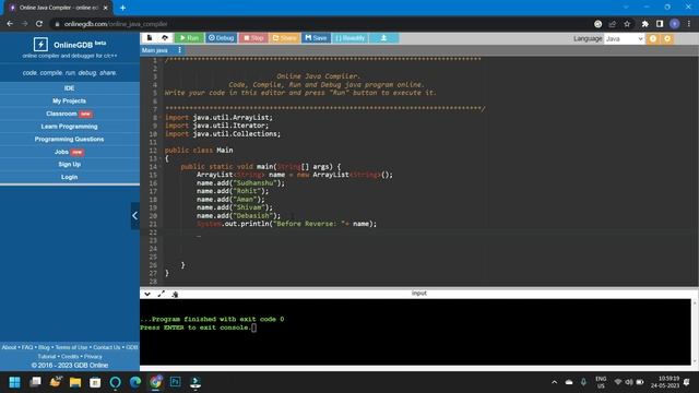 ArrayList String Reverse Programming in Java [Hindi] | Java in Hindi смотреть онлайн
