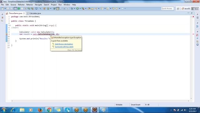Java Exception Handling:throw,throws and Userdefined exception смотреть онлайн