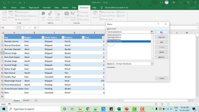 Selecting and Deleting Table in VBA | Excel VBA Tutorial in Hindi смотреть онлайн