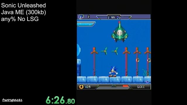 Sonic Unleashed (Java ME, 300kb ver.) speedrun - any% No LSG in 12:33 смотреть онлайн