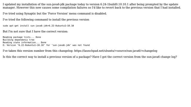 Ubuntu: How to install an older version of Java? смотреть онлайн