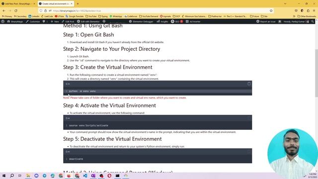 Create virtual env with GIt Bash and CMD | full code, hands on смотреть онлайн