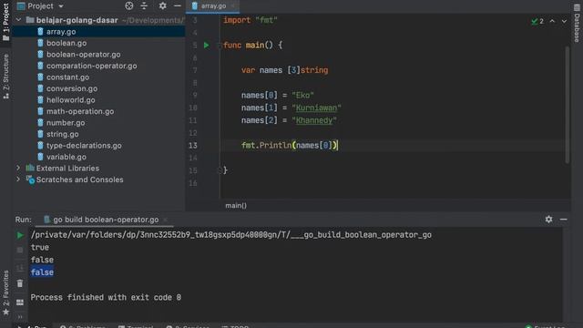 Belajar Go-Lang - 13 Tipe Data Array смотреть онлайн