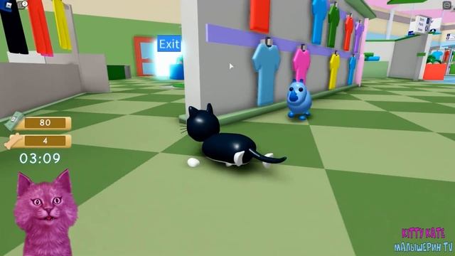 Котенок Катя | Побег питомцев| Прятки ПЭТЫ против ЛОВЦА в Pet Escape ROBLOX смотреть онлайн