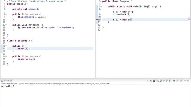 Java Tutorial: Inheritance: Constructor & super Keyword смотреть онлайн