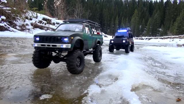 RC ADVENTURES - Gelände II 4x4 Defender D90 & Toyota Hilux Trail Finder 2 - Icy Scale RC Trucks