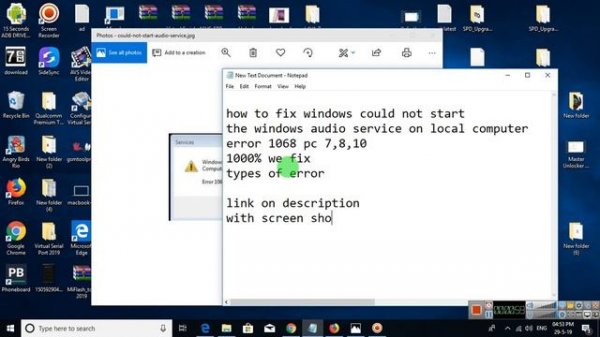 how to fix windows could not start the windows audio service on local computer error 1068 pc 7,8,10
