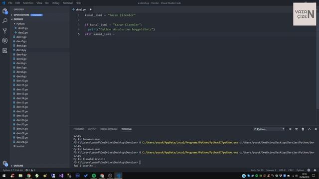Python Dersleri - Karar Yapıları ve Kontroller (if - elif - else) #7 смотреть онлайн