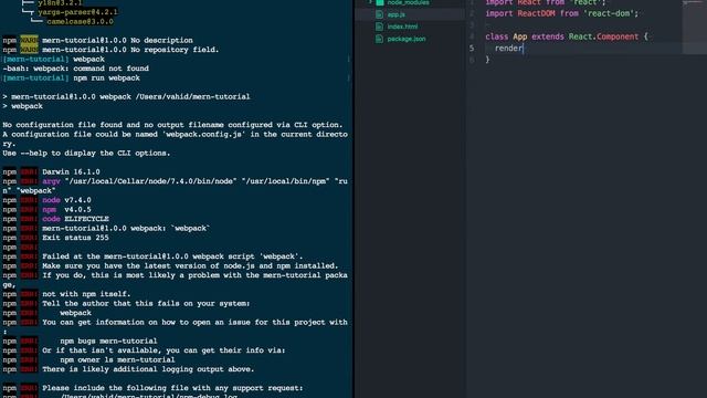 MERN Tutorial, Step 1: Static Webpage using React, Babel, Webpack смотреть онлайн