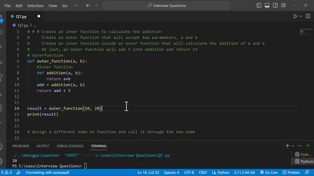 Nested Functions Interview Questions | Functions in Python смотреть онлайн