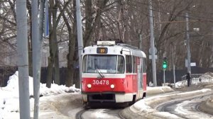 Трамвай Tatra-t3 (МТТА) №30478 с маршрутом №27 «Метро Дмитровская - Метро Войковская»
