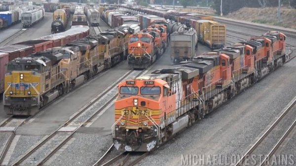 4K - Union Pacific Freight Train Operations at the West Colton Yard
