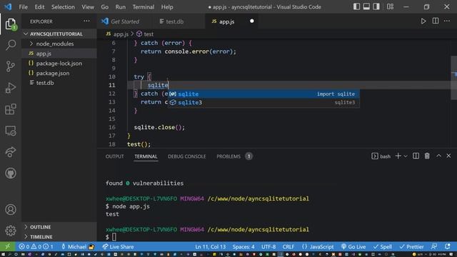 Node JS SQLite Async Await Tutorial смотреть онлайн