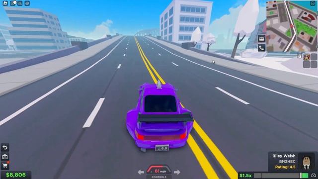 Работаю таксистом на Porsche в Roblox))) Taxi Boss