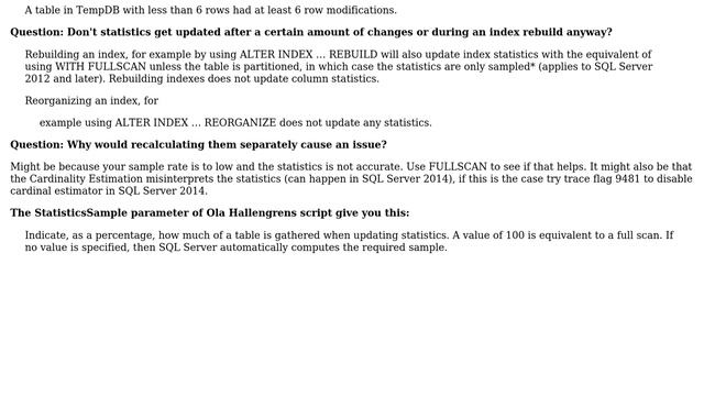 Databases: Could an update on all statistics separately cause bad performance? (3 Solutions!!) смотреть онлайн
