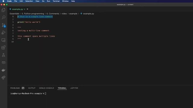 Adding comments to Python смотреть онлайн