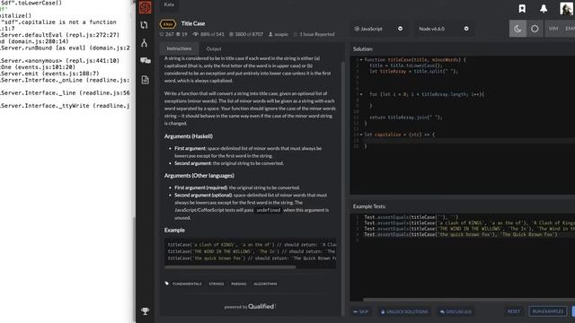 Code Wars Javascript Tutorial Title Case смотреть онлайн