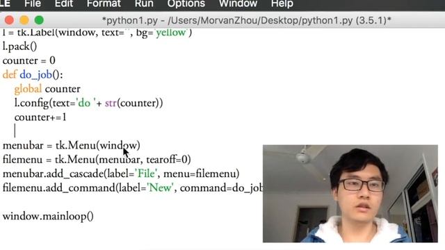 Python tkinter 9 Menubar 菜单 (GUI 窗口 教学教程tutorial) смотреть онлайн