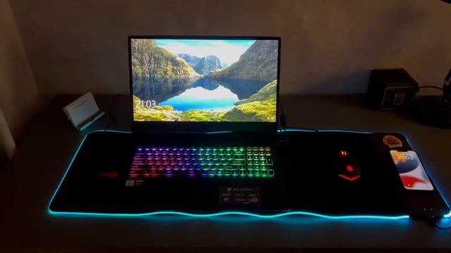 Игровой коврик для мыши, 800x300x4 мм, с функцией беспроводной зарядки и RGB подсветкой! смотреть онлайн