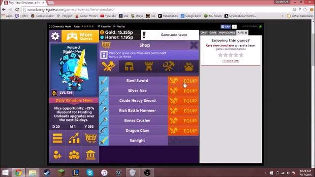 Hero Simulator 2 Cents on the game. смотреть онлайн