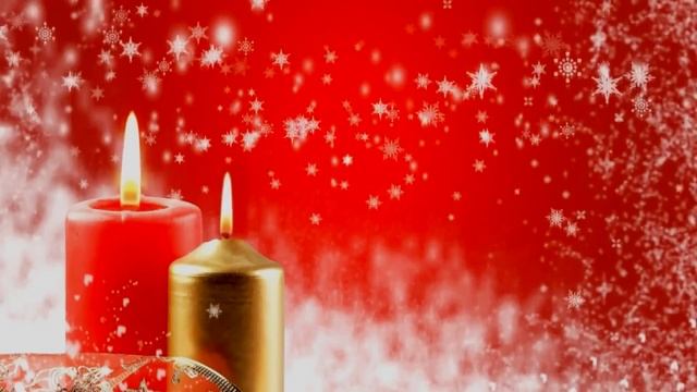 Футаж Новогодние горящие свечи и снежинки смотреть онлайн