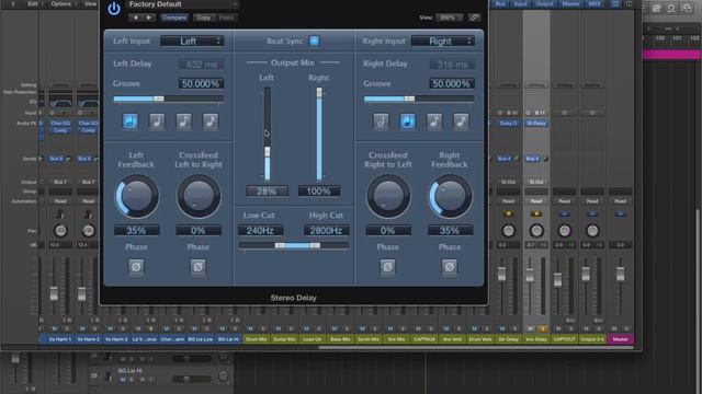 Logic Pro X - #73 - Mixing (part15) - Stereo Delay Plug-in смотреть онлайн