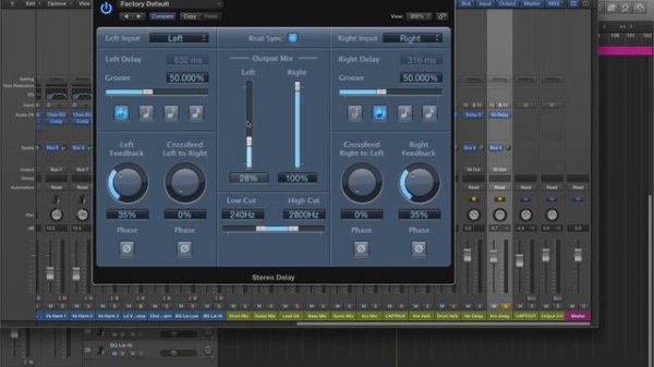 Logic Pro X - #73 - Mixing (part15) - Stereo Delay Plug-in