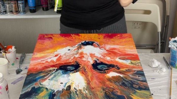 Christmas Special Fluid Art: Magical Fox 🤩🥳 플루이드아트 특성: 여우 푸어링 그림