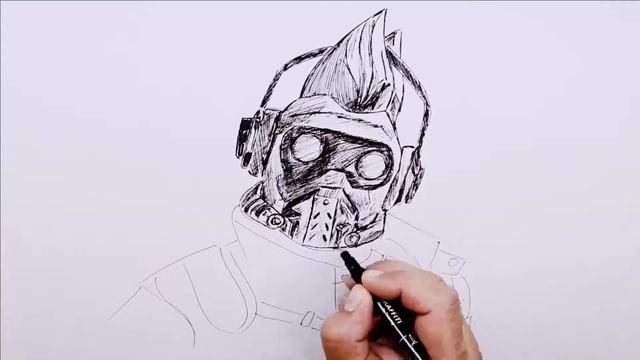 How to draw Star-Lord - Guardians of the Galaxy смотреть онлайн