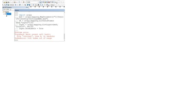 Getting IndexError: list index out of range from arcpy.mapping.ListLayers() in Python Window of... смотреть онлайн