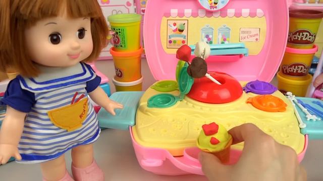 Baby doll Ice cream play doh toys play смотреть онлайн