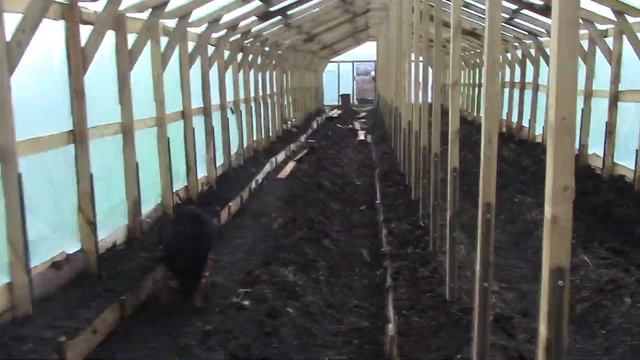 Начали делать грядки внутри теплицы смотреть онлайн