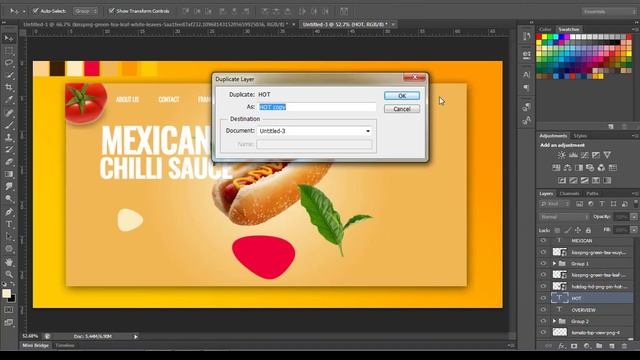 Restaurant Menu item UI/UX Design in Photoshop CS6 - (Time lapse) смотреть онлайн