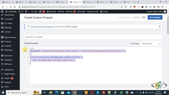 How to Add Custom Content / Text Under Place Order Button in WooCommerce Checkout in WordPress смотреть онлайн