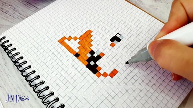 Рисунки по клеточкам - реалистичный Котёнок Куки в детстве КАК НАРИСОВАТЬ кошку по клеточкам смотреть онлайн