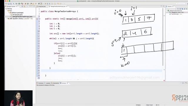 merge two sorted array in java смотреть онлайн