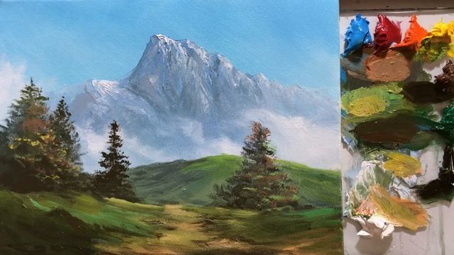 Easy Landscape Painting | Step By Step Painting Tutorial | How to Paint Landscape| Scenery Landscap смотреть онлайн