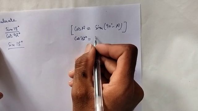 Evaluate sin 18 degree by cos 72 degree Ch-8 Ex 8.3 Q 1 Class 10 || Trigonometry sin18°/cos72° смотреть онлайн