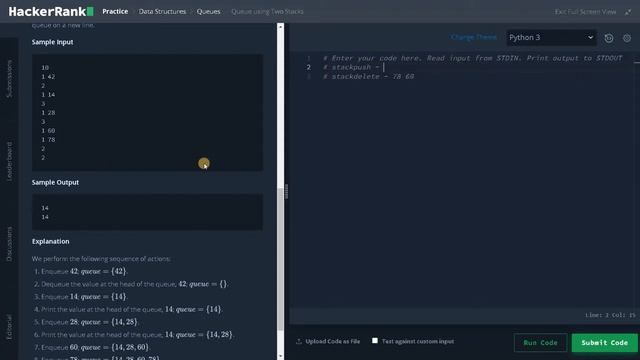 142 - Queue using Two Stacks | Queue | Hackerrank Solution | Python смотреть онлайн