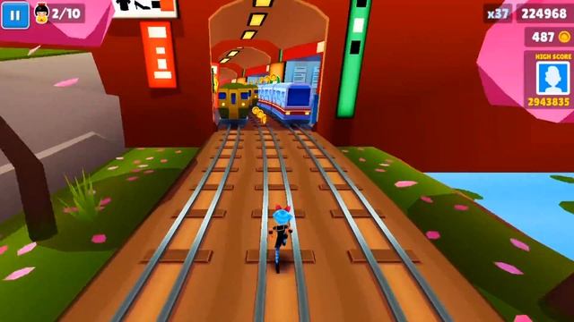 Subway Surfers #15 Обновление марта: Токио! Harumi на новой сёрф доске Kitty! На весь экран. смотреть онлайн