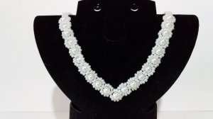 Бисероплетение. Украшение из бисера. Ожерелье из бисера и бусин. Мастер класс. Пошаговый МК .