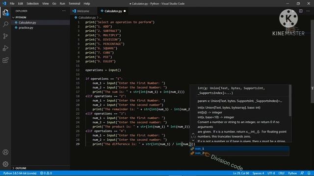 I made a #SIMPLE #calculator in #Python. смотреть онлайн