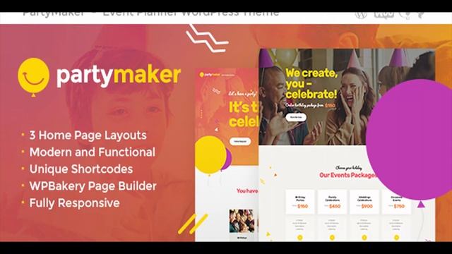 PartyMaker | Event Planner WordPress Theme | Themeforest Website Templates and Themes смотреть онлайн