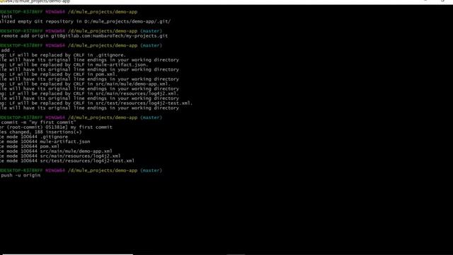 how to commit mule project to git lab using bash смотреть онлайн