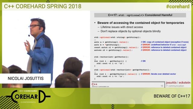 CoreHard Spring 2018. Nicolai Josuttis. Beware of C++17 смотреть онлайн