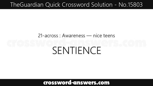 The Guardian Quick Crossword Answers for #15803 смотреть онлайн