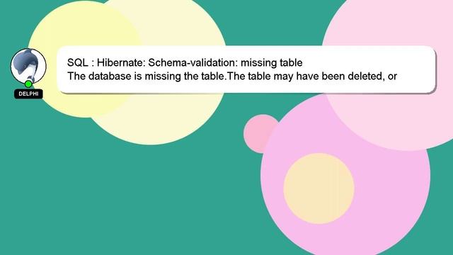 SQL : Hibernate: Schema-validation: missing table смотреть онлайн