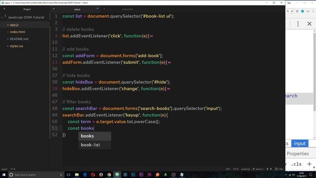 JavaScript DOM Tutorial #16 - Custom Search Filter смотреть онлайн